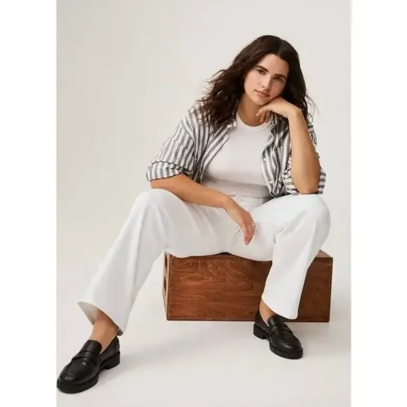 Torrid Cotton White Perfect Wide Leg Vintage Stretch Mid Rise Jeans Size 10T - Picture 5 of 13